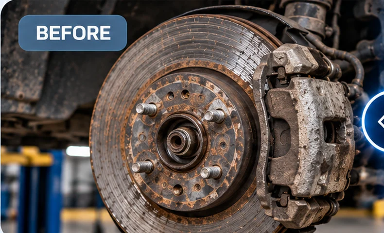 Illustrative worn brake rotor